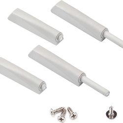 MLKING Magnetic Push Open Latches 4 Pack Light Grey Recessed Push to Open Push Touch Release Latch