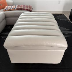 Faux Leather Ottoman 
