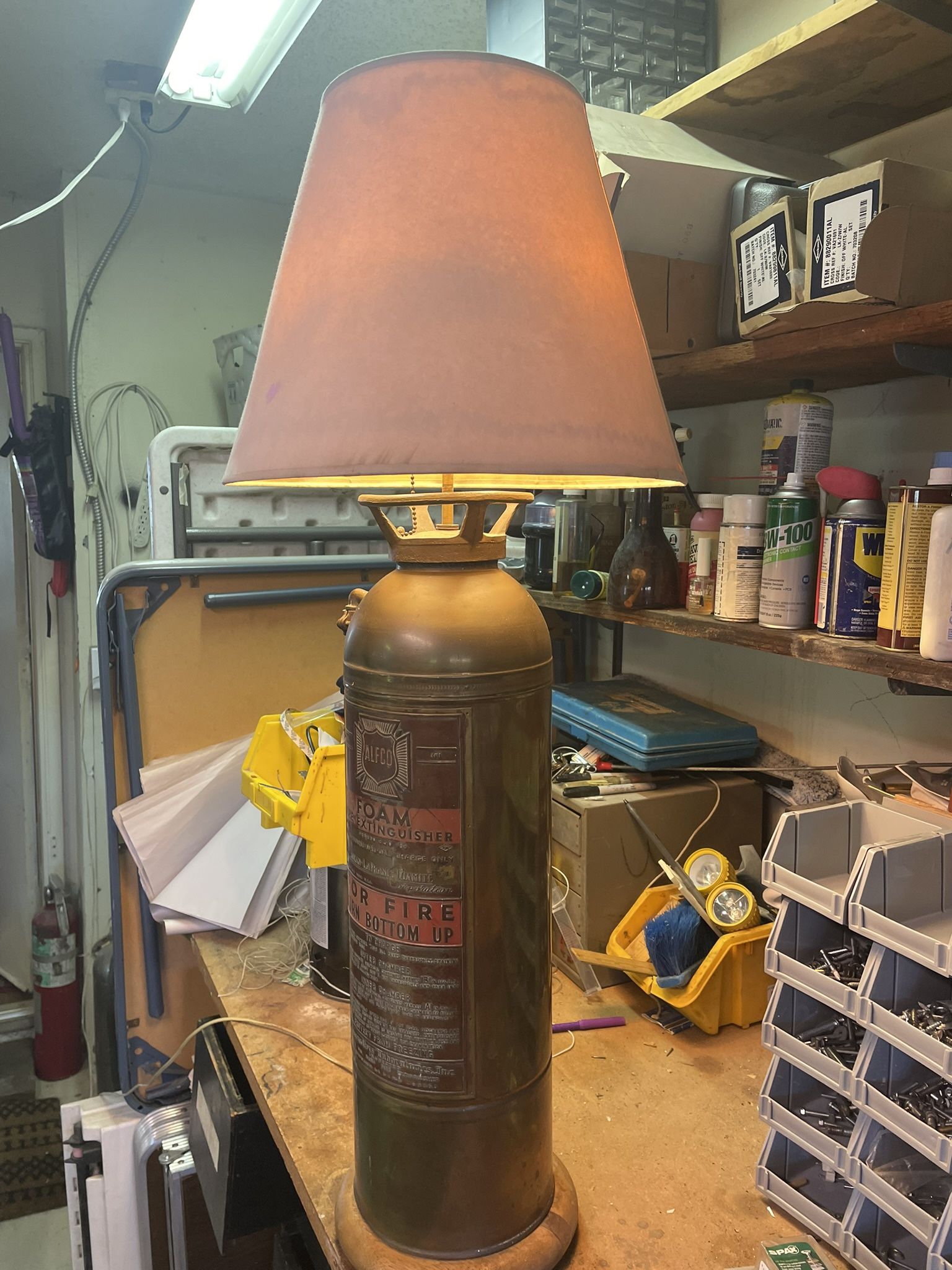 Antique Fire Extinguisher Lamp
