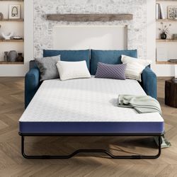 4 Inch Gel Memory Foam Sofa Mattress Full Size, Mattress Replacement for Sleeper Sofa, Couch Bed, Guest Rooms, RVs & Boats, with Washable Cover