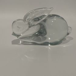 Glass Rabbit Paperweight 