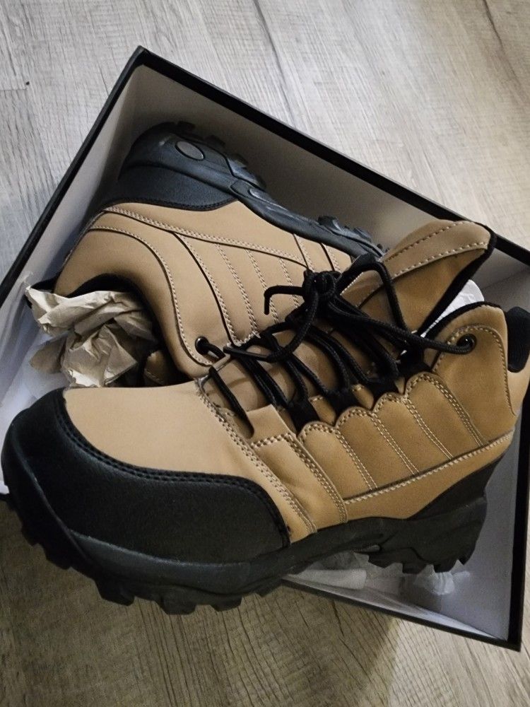 CALTO - 4 Inches Taller (Black/Tan ) - Hiking Style Boots THEY REALLY MAKE YOU 4IN TALLER