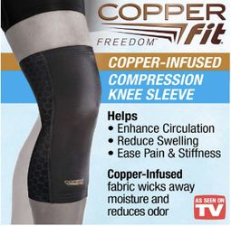 Copper Fit Freedom Knee Sleeve Pack, Copper Infused Compression Sleeve with Contour Design, Knee Sleeve, As Seen on TV (Large)