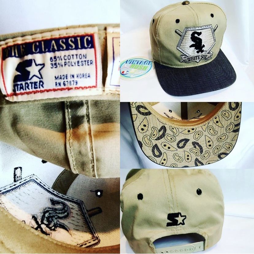 White sox vintage hat banana raiders sharktooth splash toon block head script