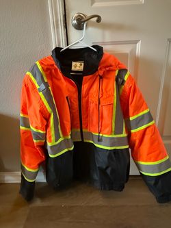 Mens Large Safety Jacket, Class 3 Visibility.