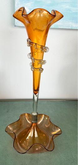 Antique glass flute vase