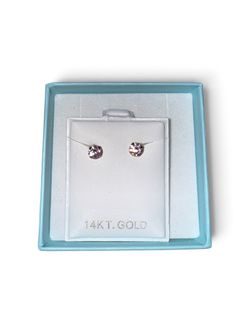 14KT Gold Light Purple Stone Stud Earrings