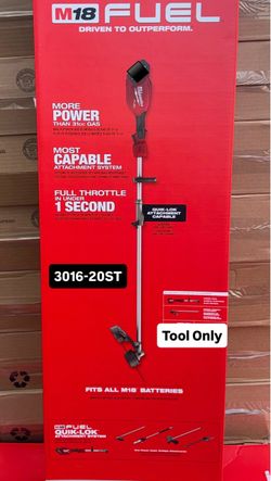 Milwaukee M18 Fuel 16” Quik-Lok String Trimmer. Tool Only. Model #3016-20ST