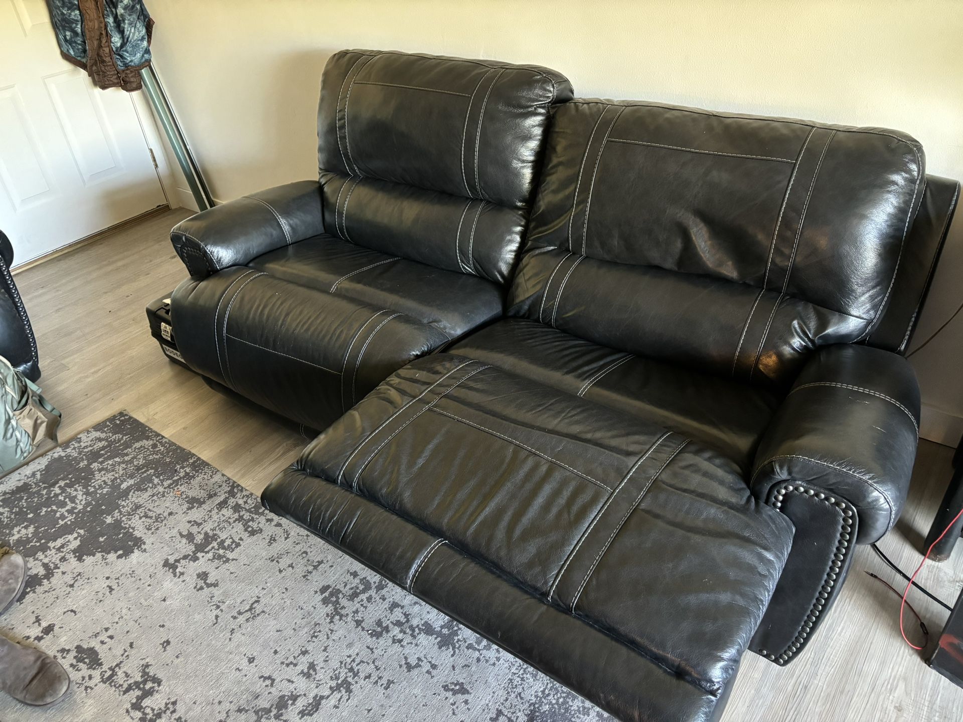 Leather Reclining Love Seat