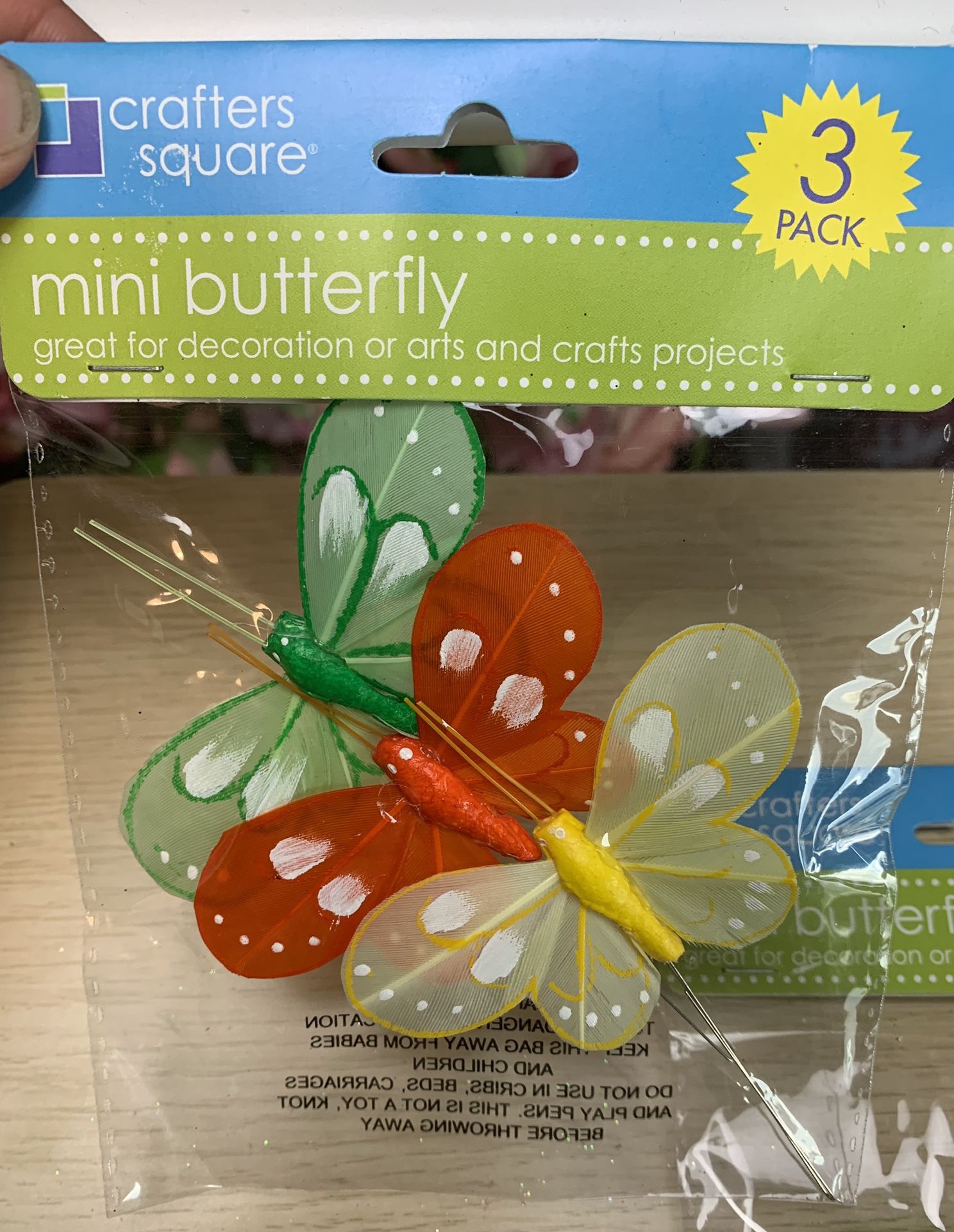 12 Multi-colored Feathered Individual Butterflies