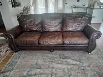 Brown Bernhardt Leather Couch