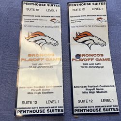 Denver Broncos vintage Football Suite Ticket Qty 2 
