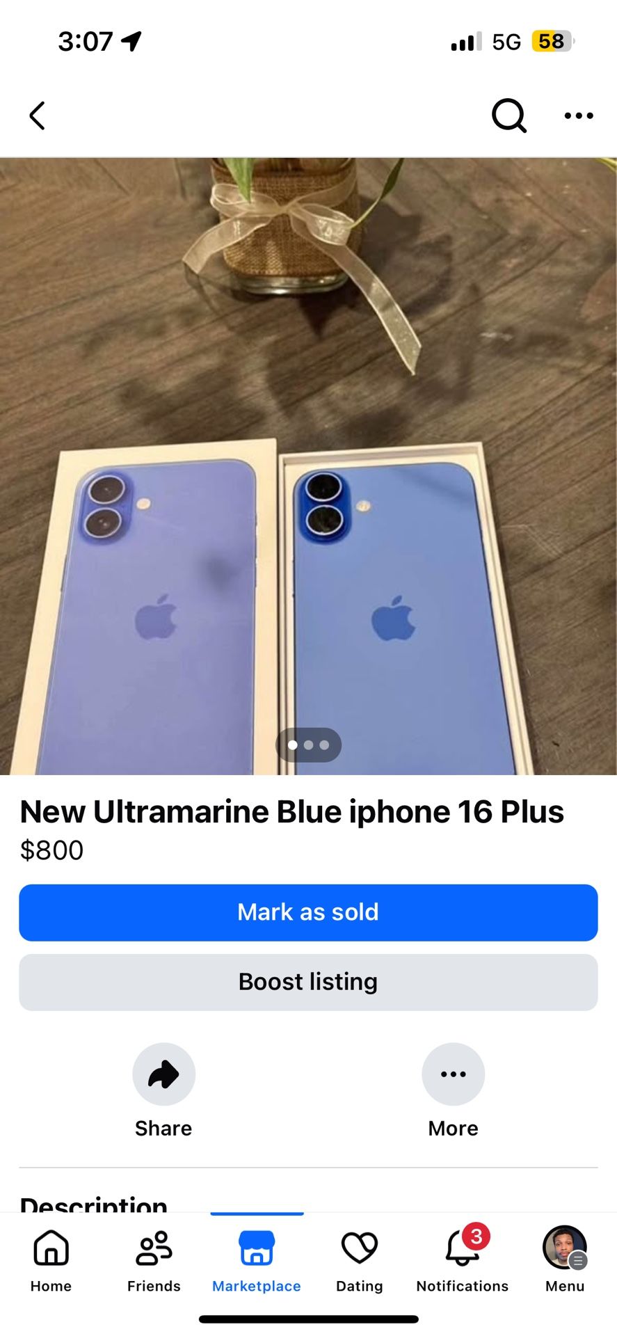 New Ultramarine Blue iphone 16 Plus