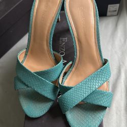 Enzo Angiolini Slip On Heel Teal