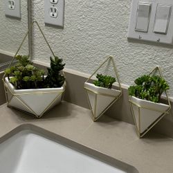 Fake Potted Plant Wall Decor 