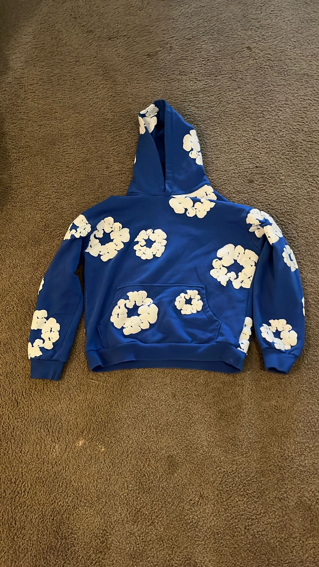 Blue Denim Tear Hoodie Size Medium