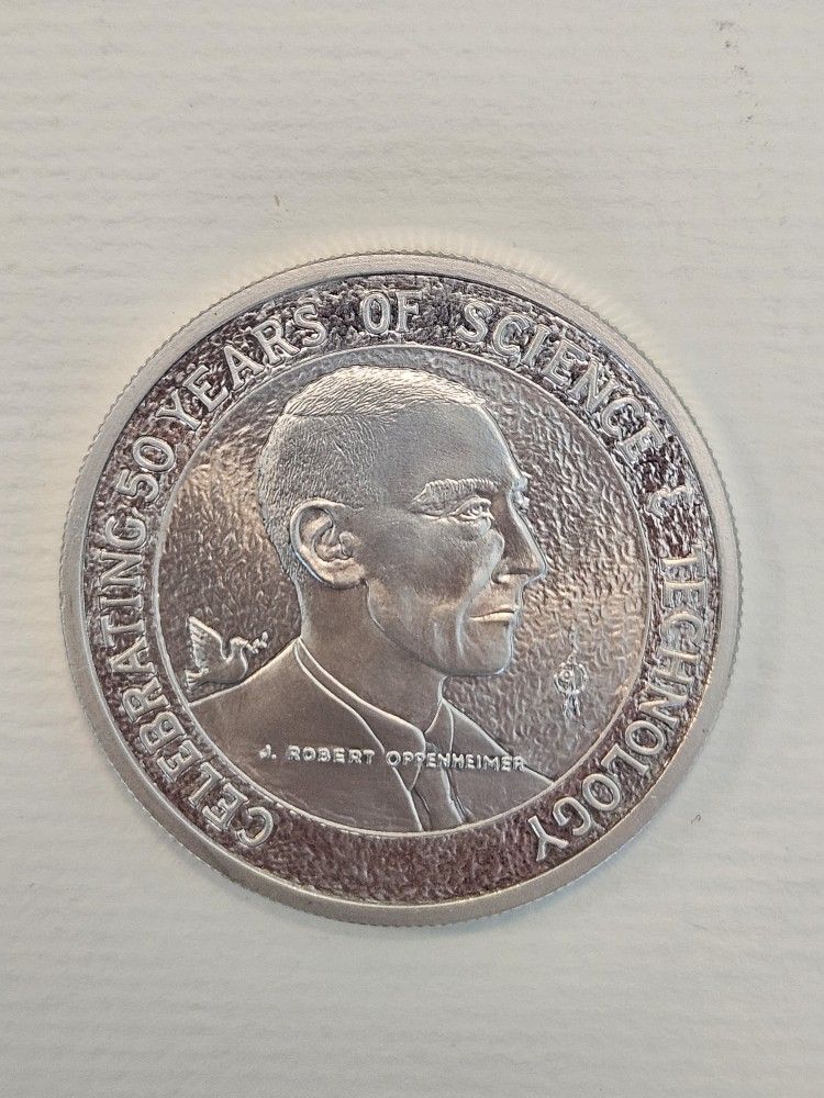 Robert Oppenheimer Los Alamos National Laboratory 50th Anniversary Silver Medal