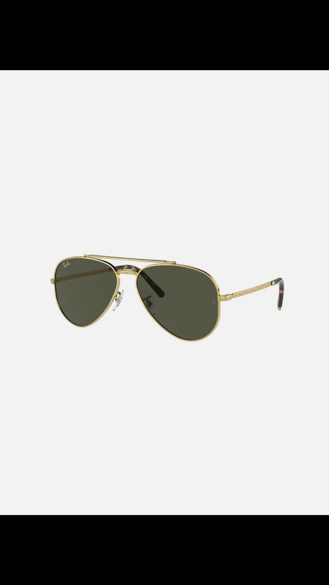 Ray Ban RB3625 New Aviator Sunglasses Gld Shn Grn