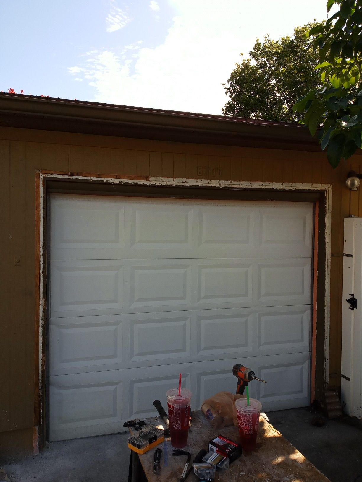 8 foot Garage Door with remote and lift motor