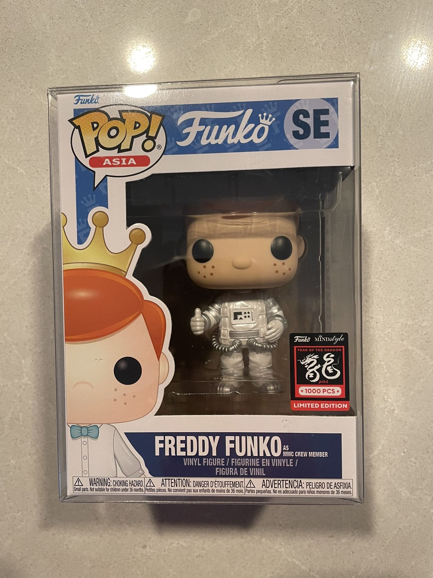 Freddy Funko as MMC Crew Member Funko Pop *MINT* 2024 Year of The Dragon MindStyle Exclusive LE1000 with protector NASA Space Shuttle Spacesuit Moon