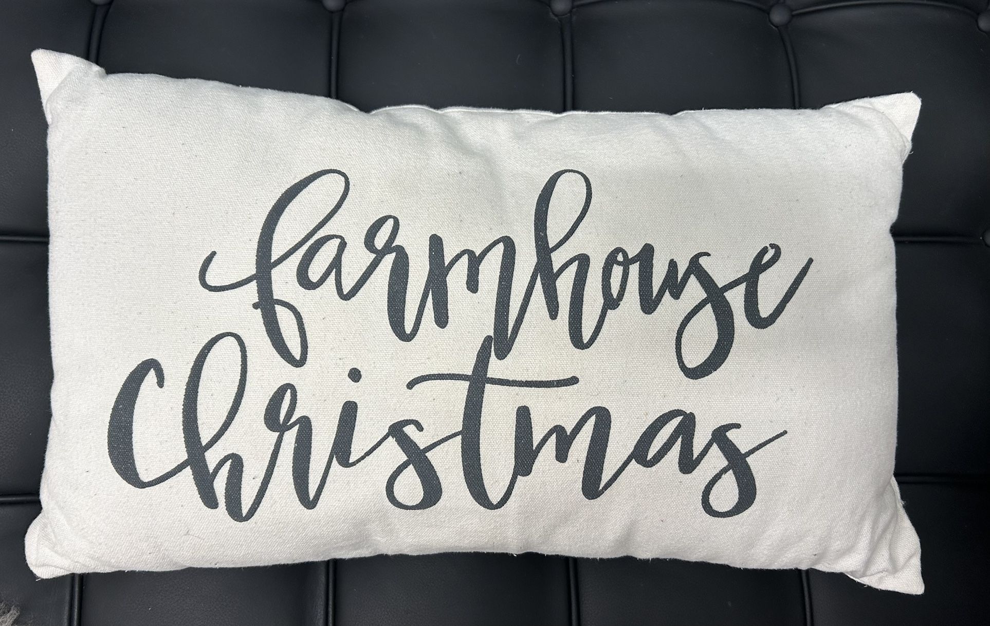 18” farmhouse, Christmas lumbar pillow 