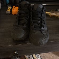 Men’s All Black Leather Chuck Taylor’s 