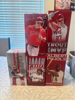 Los Angeles Angels bobbleheads Trout Pujols O’Hoppe