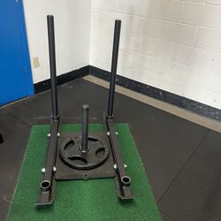 ROGUE SLED, PULLEY STRAP & 2 45 Lbs plates