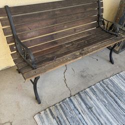 Wooden and iron bench