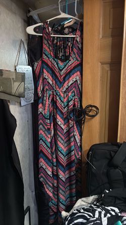Candie’s Chevron Tribal High-Low Maxi Dress - Size Small