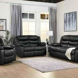 Dynamo Black 3pc Reclining Living Room Set

