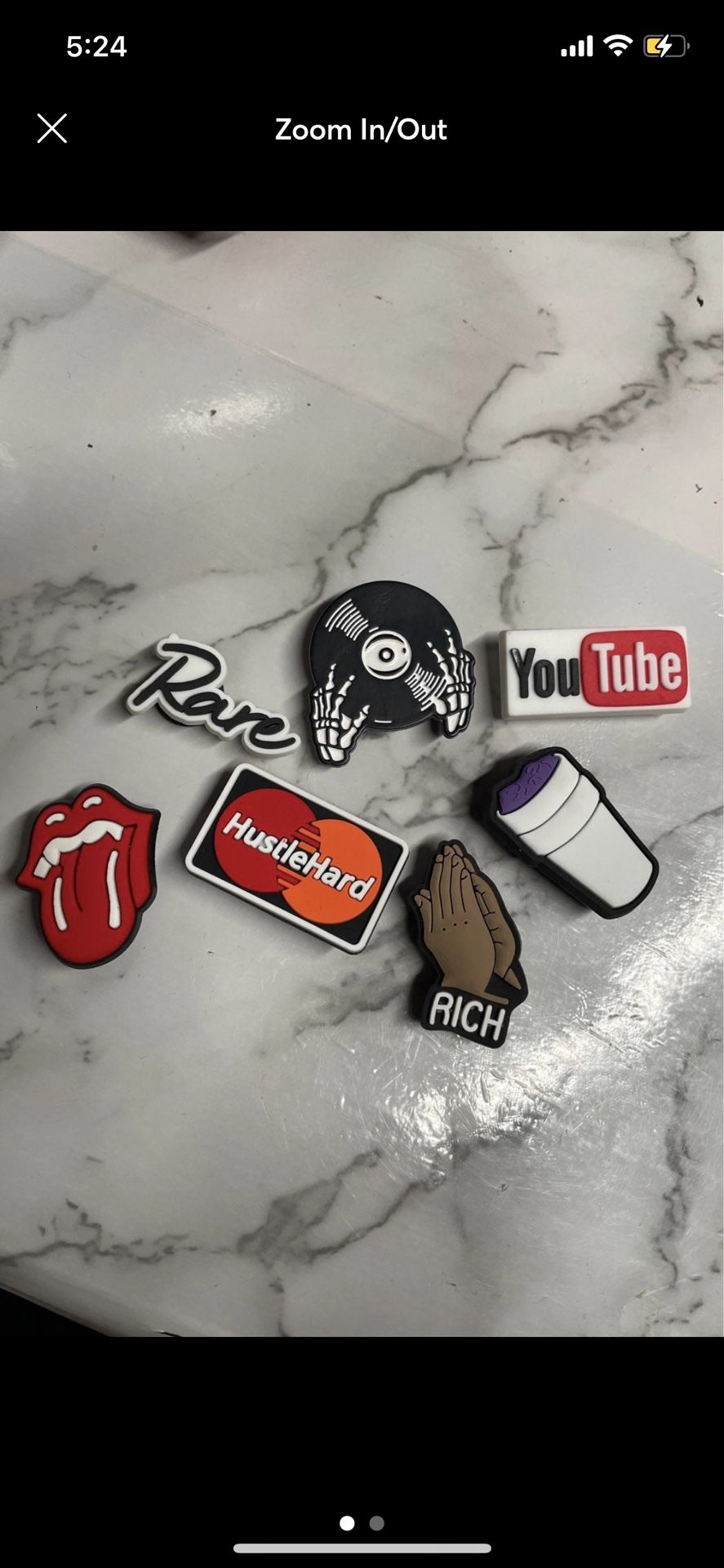 Hip hop/Hustle Youtube croc charms set Jibbitz