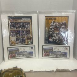 2 12” x 16” San Diego Chargers USPS Exclusive Matted Team Pic 2006-07 & 2007-08