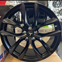 Tesla 18” New Performance Style Rims Tires Set Fits All Mod 3