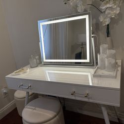 Vanity Mirror And Desk