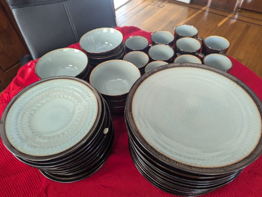 Matching Cups Bowls & Plates. 12 Matching Sets (48 pieces total)