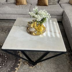 Two Small Marble Tables One Big Marble Table 