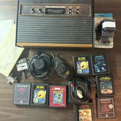 Original Atari 2600 Console, Joystick, Paddles, 8 Games CX2600A, paperwork, more