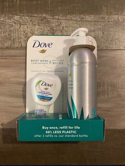 Dove Daily Moisture Body Wash Concentrate & Reusable Bottle