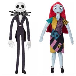 NEW DISNEY BUNDLE JACK AND SALLY THE NIGHTMARE BEFORE CHRISTMAS PLUSH 