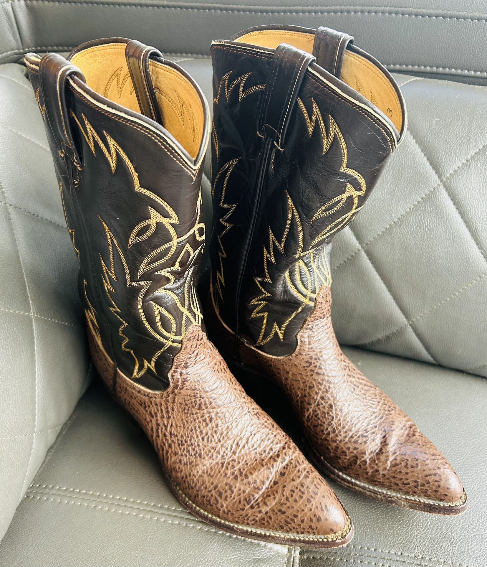 Tony Lama Cowboy Texas Western  Brown Leather Women’s  Boots Size 9 D