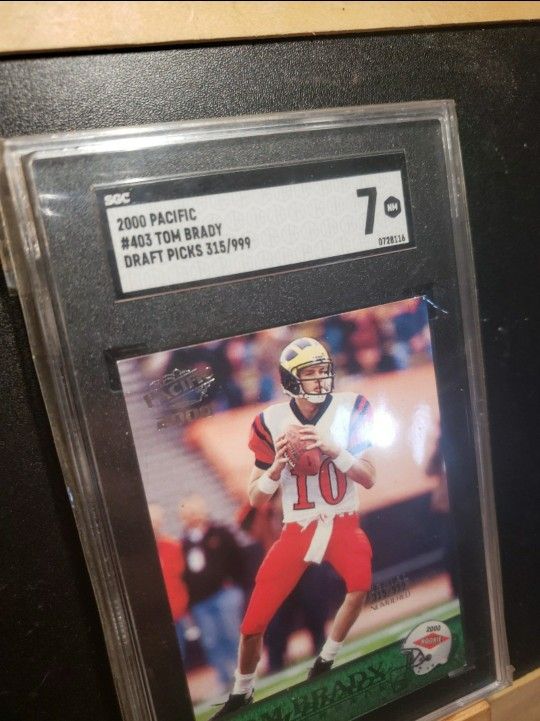 Tom Brady Rookie #315 of 999 Pacific Silver #403 SGC Graded 7 Pop-6 New England Patriots