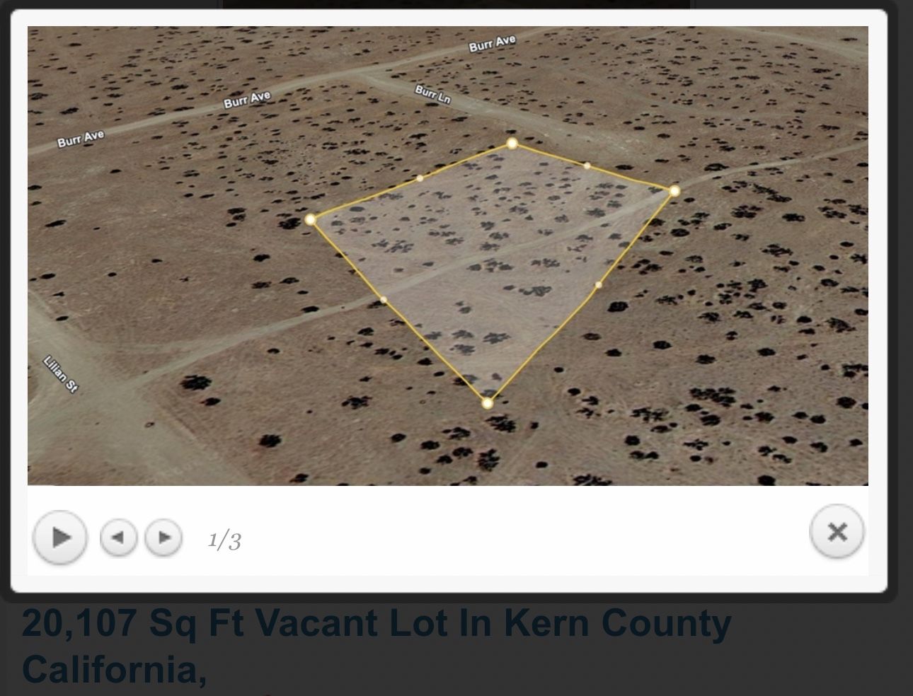 20,107 Sq Ft Vacant Lot In Kern County California