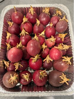 Fresh, organic passion fruit