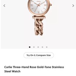 Rose Gold Fossil Watch - New (Original packing)