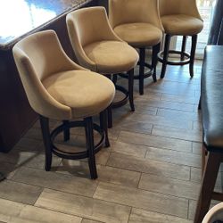 Wood Counter Stools , They Slide From Side To Side 