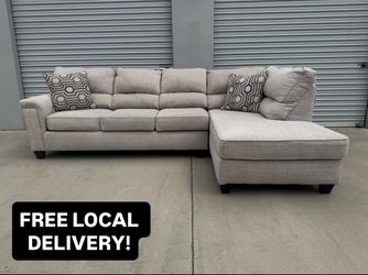 FREE DELIVERY || Bob’s Furniture Calvin 2Pc Almond Beige Sectional
