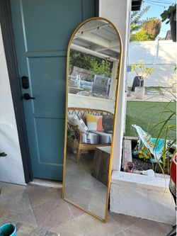 Target 20" x 65" Arched Metal Leaner Mirror Brass - Threshold ™