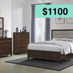 🌺 FREE DELIVERY 🌺Brand New 5PC Queen Size Bedroom Set ( Queen Bed, NS, Dresser, Mirror, Chest) 