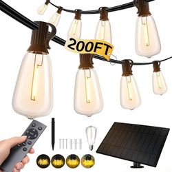 200ft Solar Outdoor String Lights